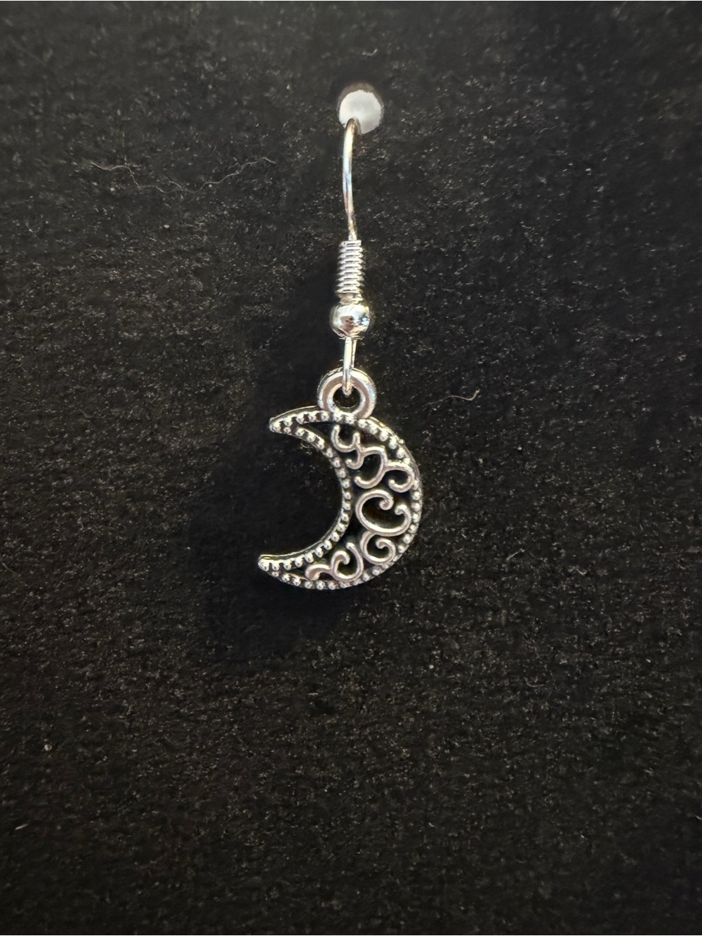 🎇Multi🎇Silver Crescent Moon Filigree Drop Earring (3/$15)